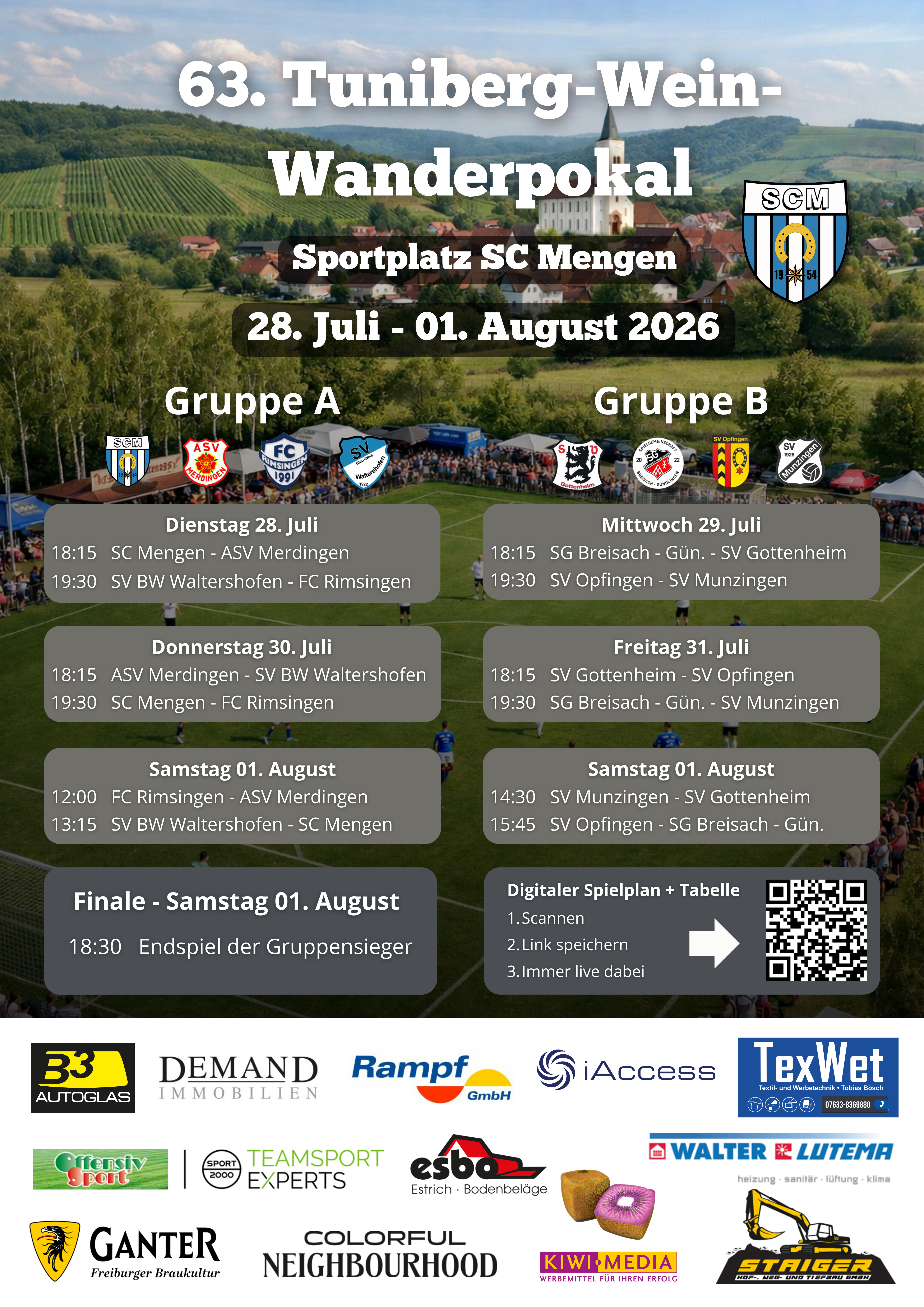Offizieller Spielplan – Tuniberg-Wein-Wanderpokal 2026/27